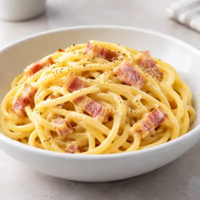 Spaghetti carbonara crémeux et facile