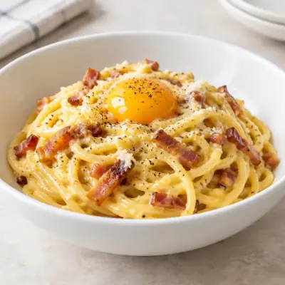 Spaghetti carbonara recette crémeuse et facile