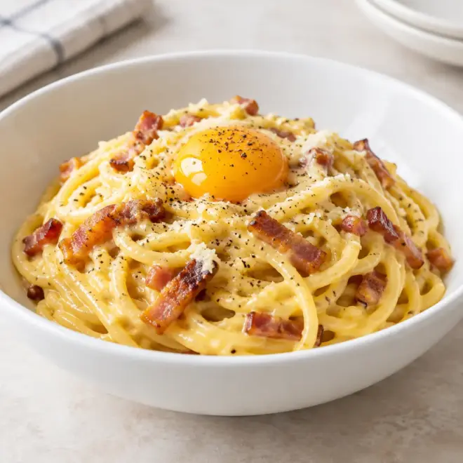 Spaghetti carbonara recette crémeuse et facile