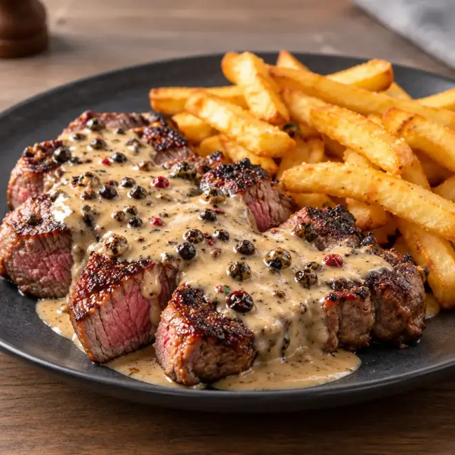 Steak au poivre recette sauce crémeuse