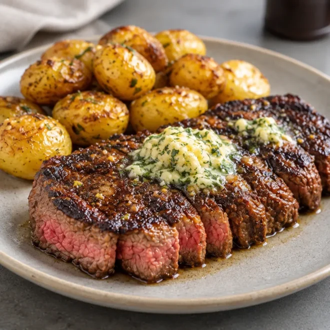 Steak classique au beurre et aux herbes facile