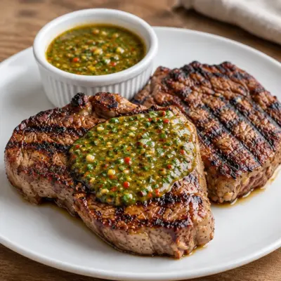 Steaks grillés au chimichurri faciles