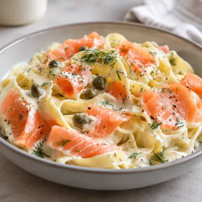Tagliatelles saumon recette crémeuse aux câpres