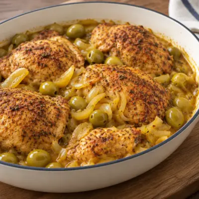 Tajine de poulet aux olives facile et fondant