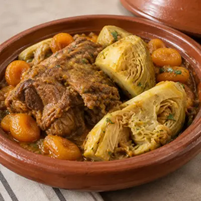 Tajine de viande : recette aux artichauts