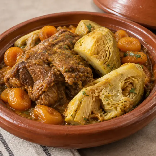Tajine de viande : recette aux artichauts