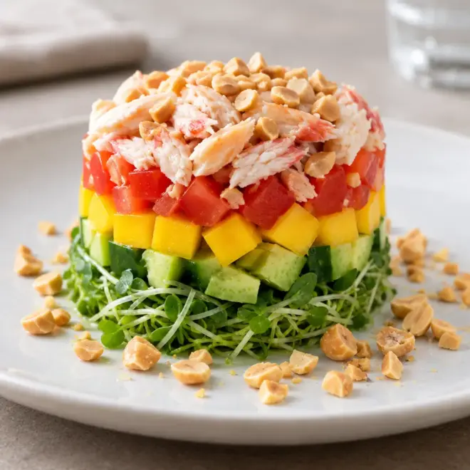 Tartare de crabe facile en couches