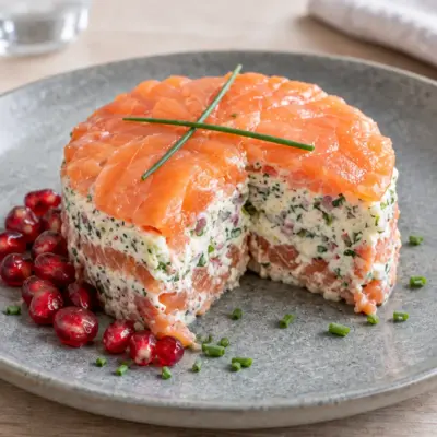 Tartare de saumon recette festive en couches