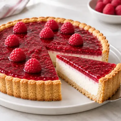 Tarte à la ricotta et aux framboises facile