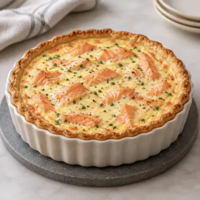 Tarte au saumon fumé facile et crémeuse