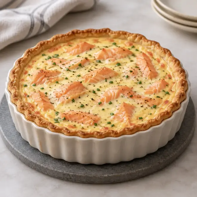 Tarte au saumon fumé facile et crémeuse