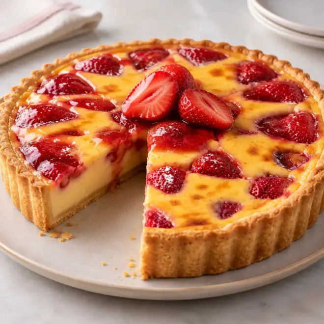 Tarte aux fraises : crème pâtissière maison