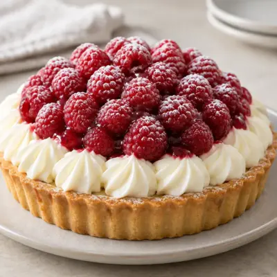 Tarte aux framboises facile et croustillante