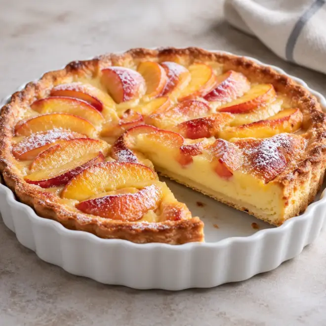 Tarte aux pêches : crème pâtissière maison