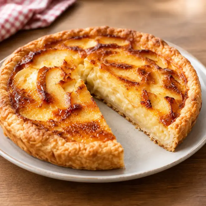 Tarte aux pommes crémeuse facile et fondante
