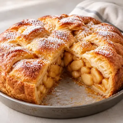 Tarte aux pommes feuilletée facile et croustillante
