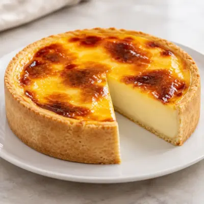 Tarte basque à la crème facile et caramélisée
