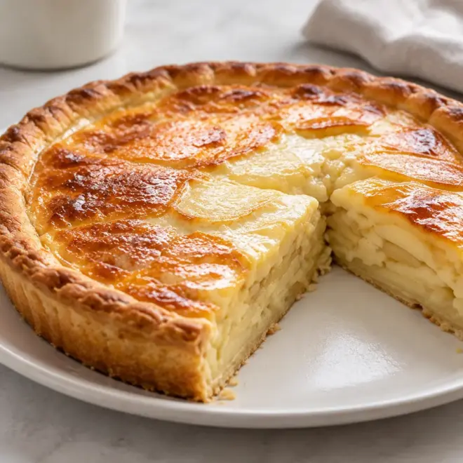 Tarte crémeuse aux pommes facile et dorée