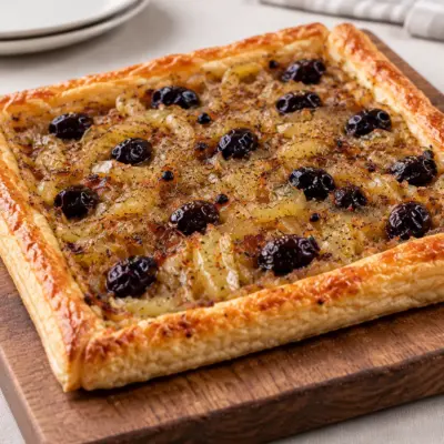 Tarte feuilletée aux oignons caramélisés facile