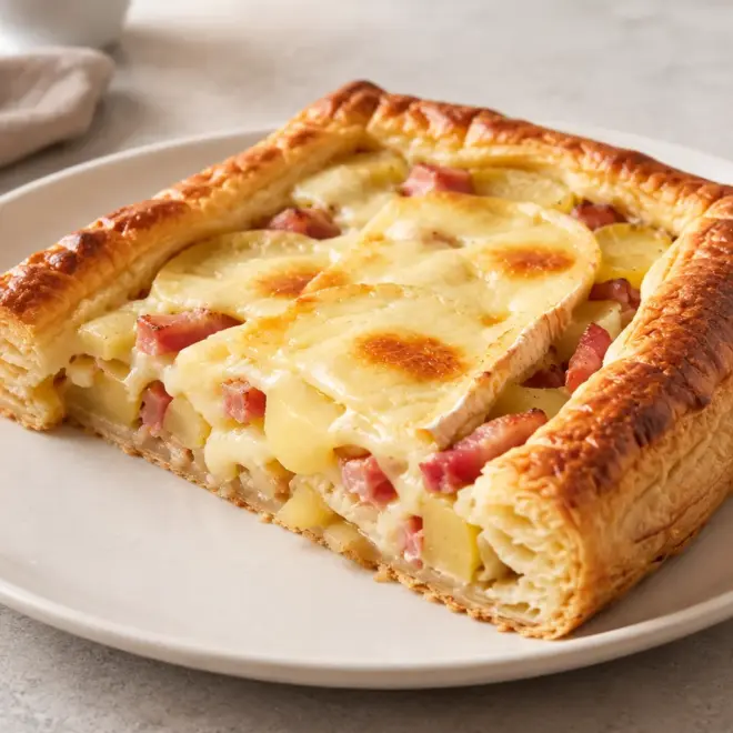 Tarte feuilletée pommes de terre facile et dorée