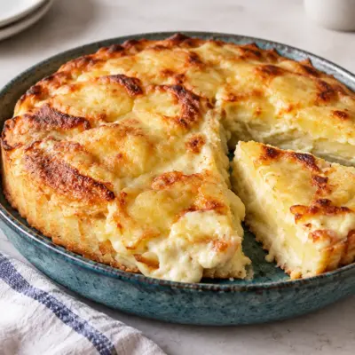 Tarte gratinée aux pommes de terre fondante