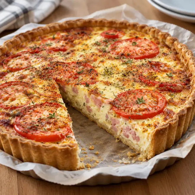 Tarte jambon tomate facile et fondante