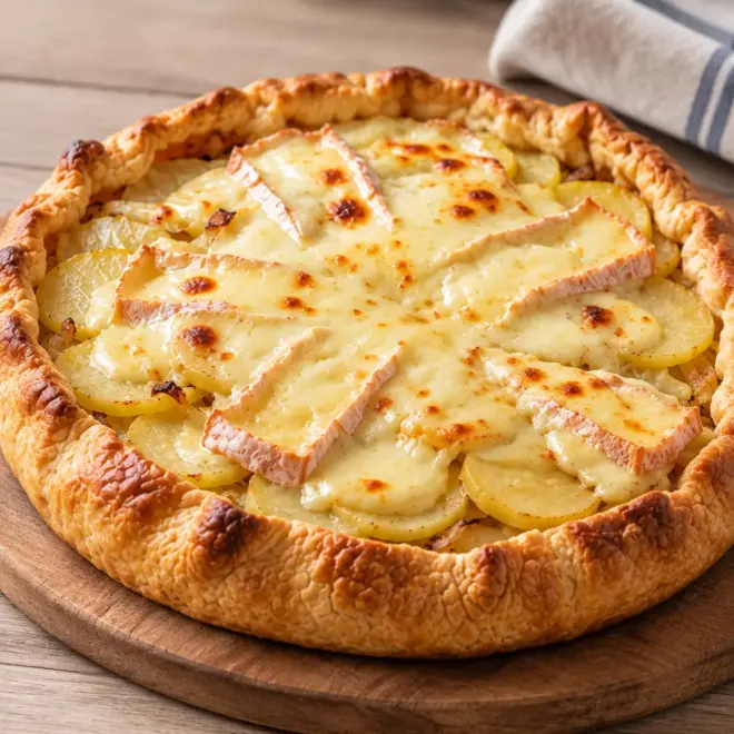 Tarte pommes de terre fromage facile et dorée