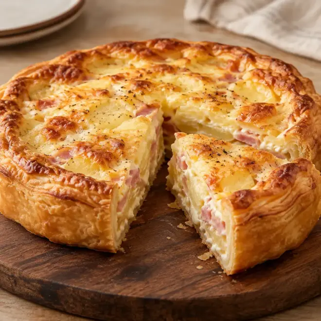 Tarte pommes de terre jambon facile et fondante