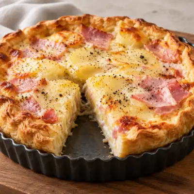 Tarte rustique facile pommes de terre jambon