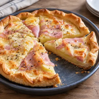 Tarte rustique jambon pommes de terre facile