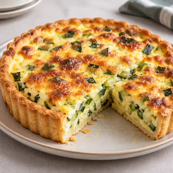 Tarte salée aux courgettes facile et gratinée