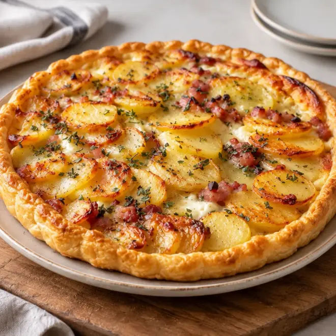 Tarte salée pommes de terre facile et gratinée
