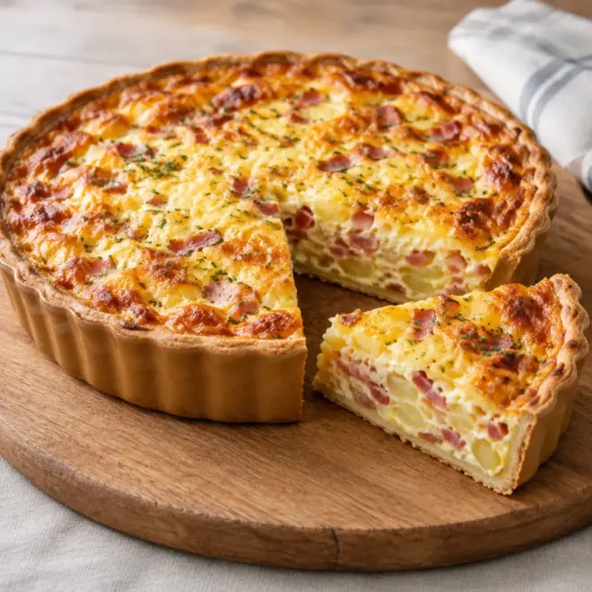 Tarte salée pommes de terre et lardons facile