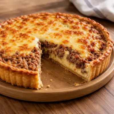 Tarte salée viande hachée et fromage facile