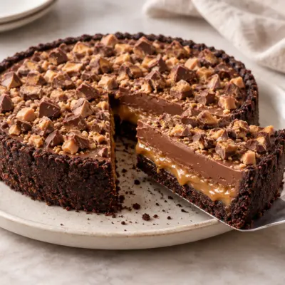 Tarte sans cuisson chocolat caramel croustillante