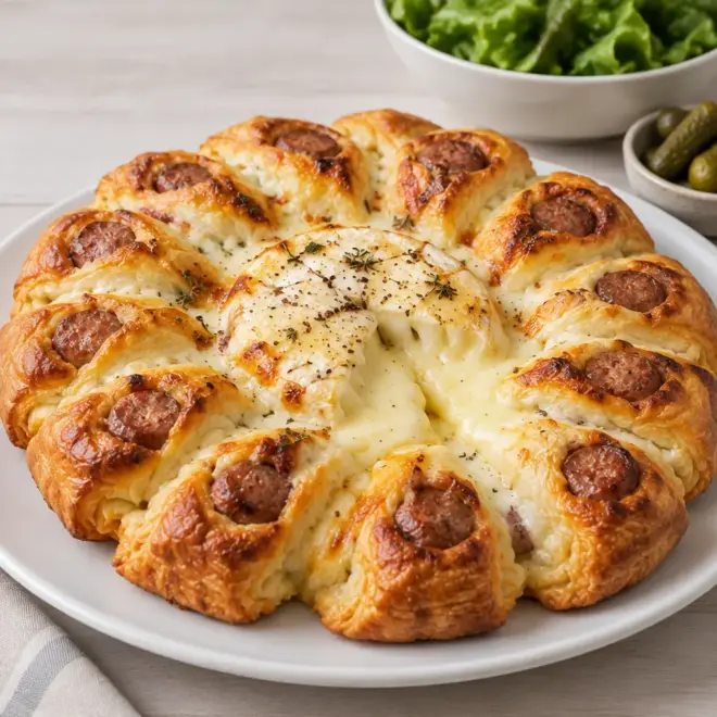 Tarte soleil recette aux saucisses et camembert