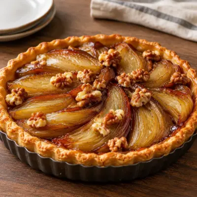 Tarte tatin d’endives caramélisées aux noix