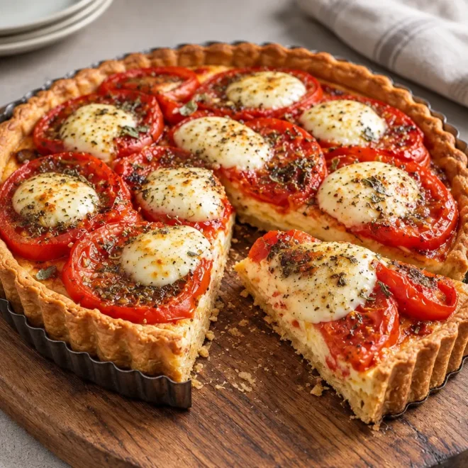Tarte tomates mozzarella facile et croustillante