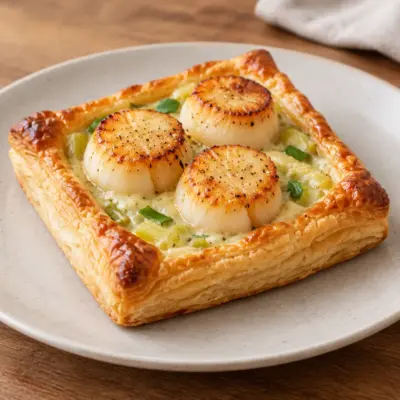 Tartelettes feuilletées aux noix de Saint-Jacques