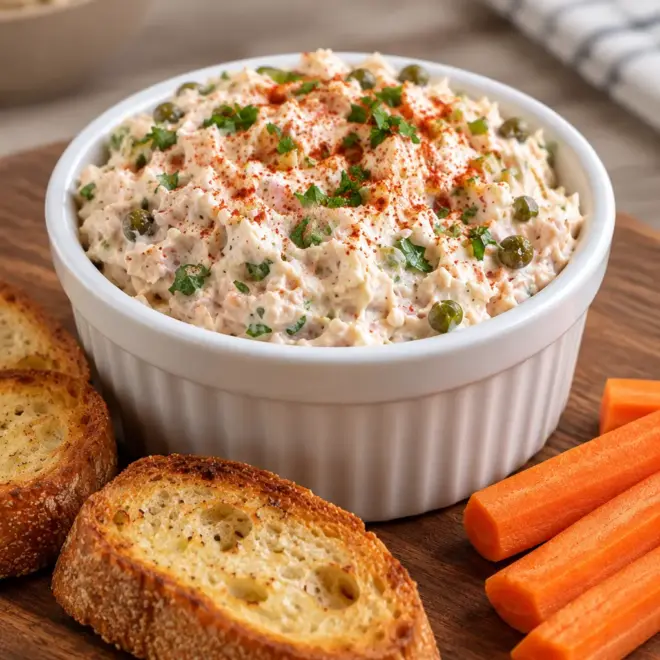 Tartinade de thon, crémeuse et pleine de croquant