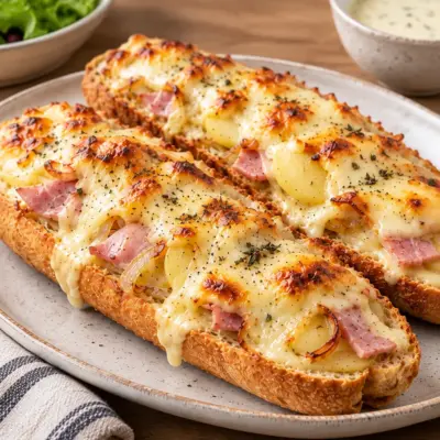 Tartines gratinées au jambon, recette familiale