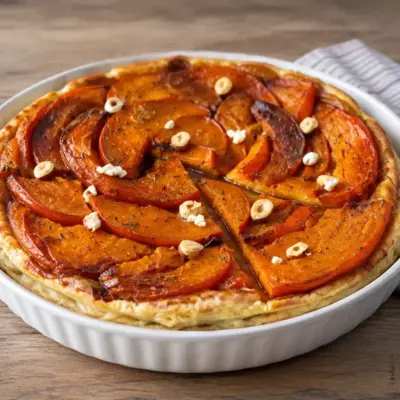Tatin de potimarron au chèvre et au miel