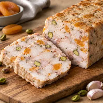 Terrine de poulet aux pistaches et abricots