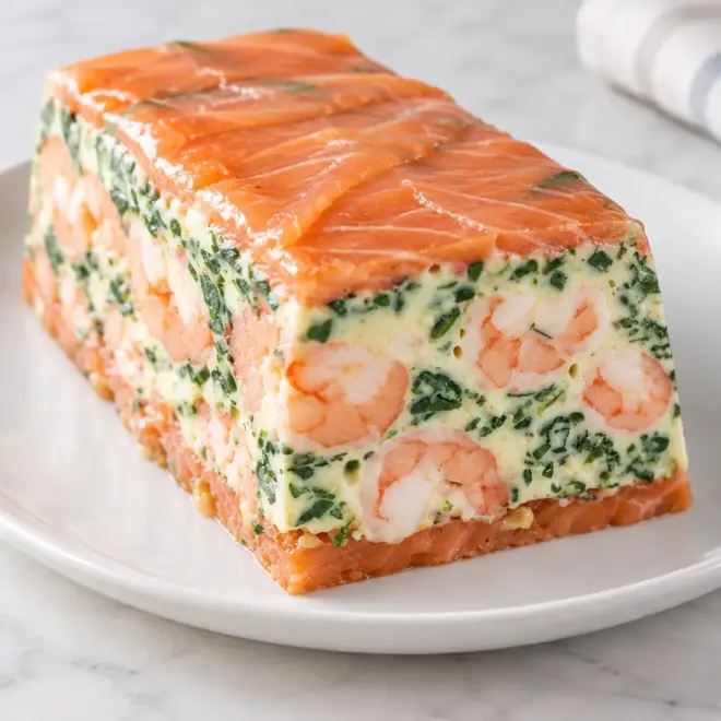 Terrine de saumon recette froide aux crevettes