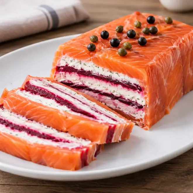 Terrine froide de saumon facile en couches