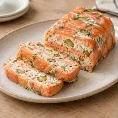 Terrine de saumon maison, crémeuse et froide