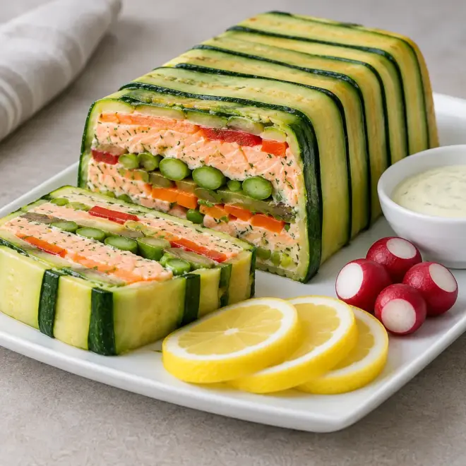 Terrine de saumon recette fondante aux courgettes