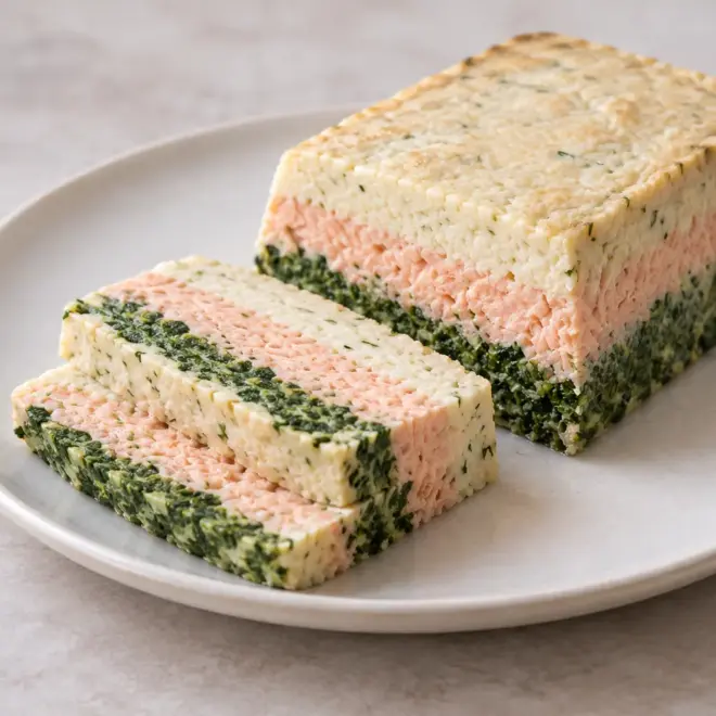 Terrine de saumon facile en couches aux épinards