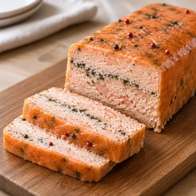 Terrine de saumon maison, froide et fondante