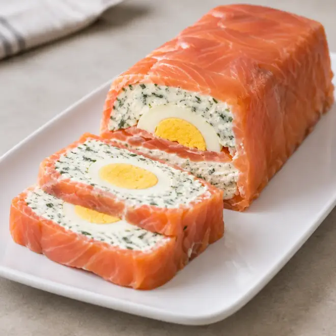 Terrine de saumon facile aux œufs et aux herbes